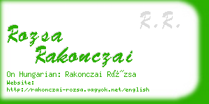 rozsa rakonczai business card